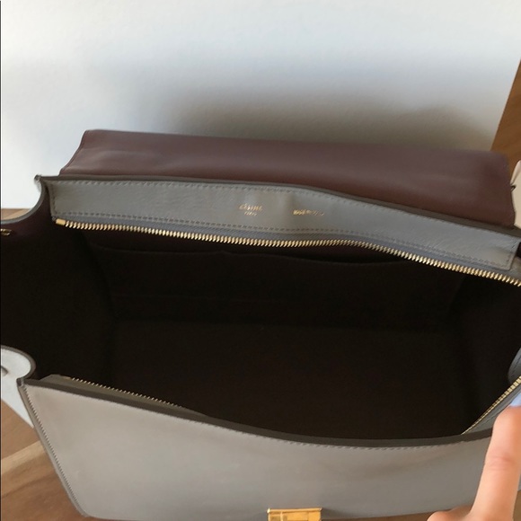 Celine small grey croc embossed trapeze bag - Picture 7 of 8